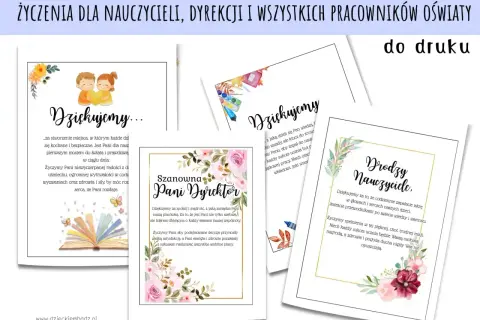 Piękne cytaty o nauczycielach: "Dziękujemy", "Szanowna Pani Dyrektor", "Drodzy Nauczyciele". Kartki z życzeniami dla pedagogów.