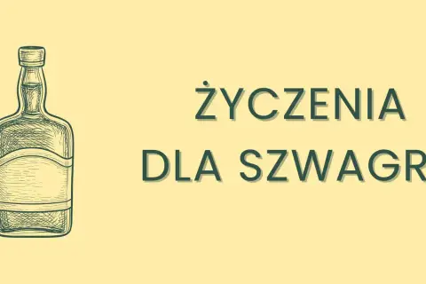 Szkic butelki i napis "Życzenia dla szwagra". Idealne na śmieszne życzenia urodzinowe dla szwagra, który lubi się zabawić!