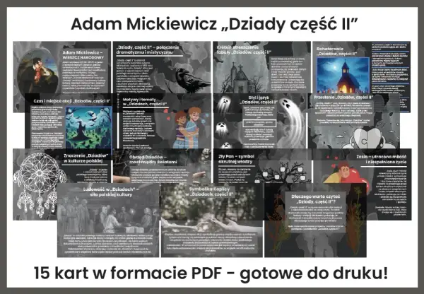 Adam Mickiewicz „Dziady część II" – połączenie dramatyzmu i mistycyzmu. Dziady znaczenie w kulturze polskiej.